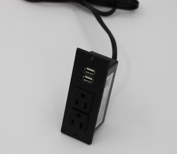 Power Stripe da incasso a 2 prese con caricatore USB 2 Sockets Recessed Power Stripe with USB Charger