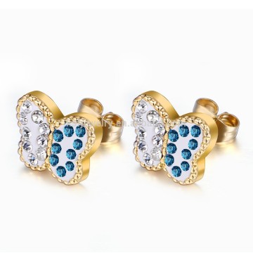 New Arrivals Animal Earring Butterfly Earrings For Young Women With Blue Crystal