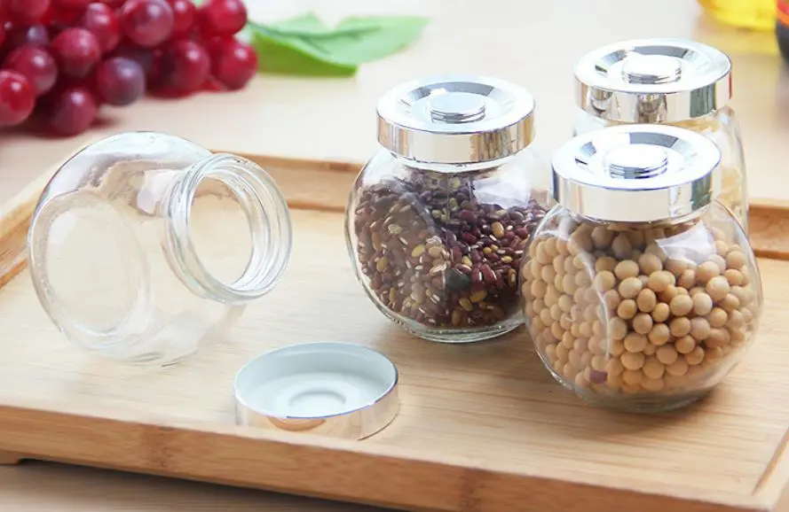 Very Cheaper Glass Beans Sesame Grain Bottle Jar for Daily Useful.