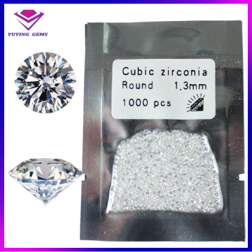 Jewelry Stock White 1.3mm CZ Stone Cubic Zirconia Machine Cut