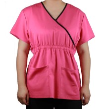 Jonathan Uniform Stretch Mock Wrap Elastic Waist Beauty Salon Spa Tunic: Medical Uniform Tops