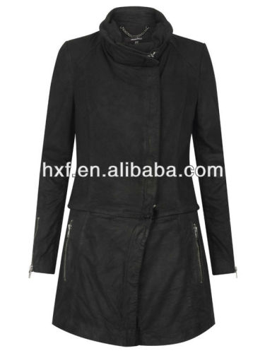 ladies leather trench coat