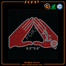 Delta Sigma Theta red hand hotfix design