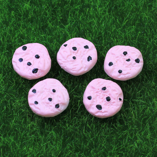 18*20mm Cute Mini Cookies Biscuits Shaped Sweet Dessert Shaped Resin Cabochon 100pcs DIY Toy Decor Items