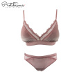 Sexy fluwelen lingerie set kanten beha en slipje