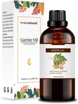 Organic Indian Neem Oil 100% Pure for Spray Hair & Skin Cold Pressed, Unrefined