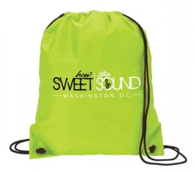 Custom Printed Logo 210d Polyester Drawstring Backpack Laundry Bag