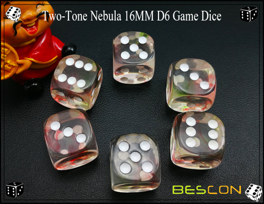 Zwei-Ton Nebelfleck 16MM D6 Spiel Dice-5 Two-Tone Nebula 16MM D6 Game Dice-5