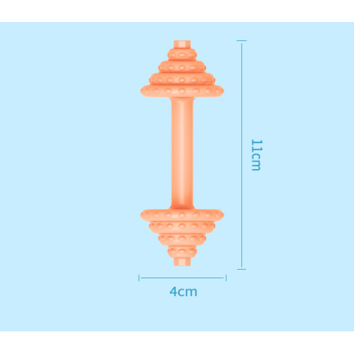 बच्चों के लिए डम्बल सिलिकॉन teething खिलौने 0-6 महीने