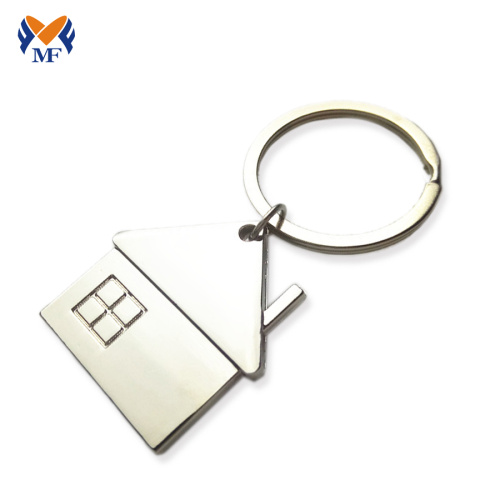 Metal cheap price house shape keychain