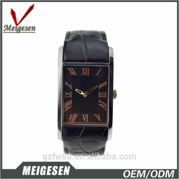 Customized Designed Men Squared Watch Black leather Band Men Watch