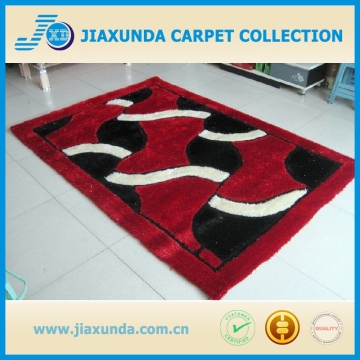 Red fashion shape table underlay shaggy carpet