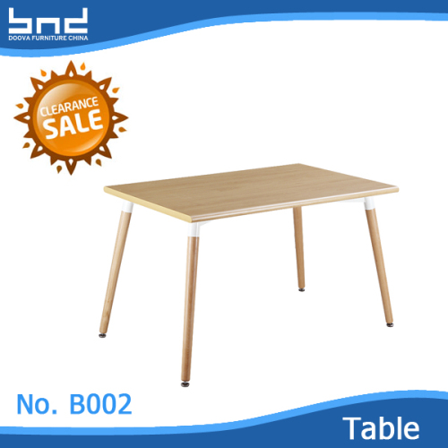 Wood dining table with beech wood legs