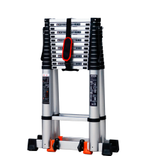 Adjustable height aluminum telescopic double sided ladder