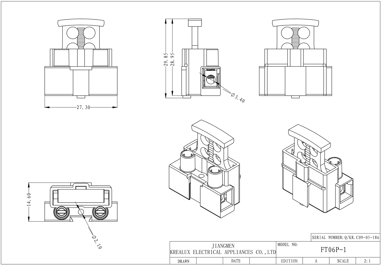 1 POLE FUSE TERMINAL CONNECTOR 