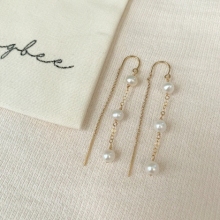 Gold Filled Pearl Threader Earrings: Elegant Wedding Jewelry Gifts for Her