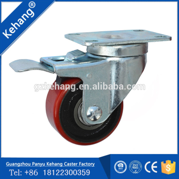 3" 4" 5" brake caster wheel 75mm dual wheel caster swivel with lock