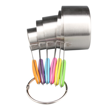 Stainless Steel Measuring Cup With Colorful Silicone Handle