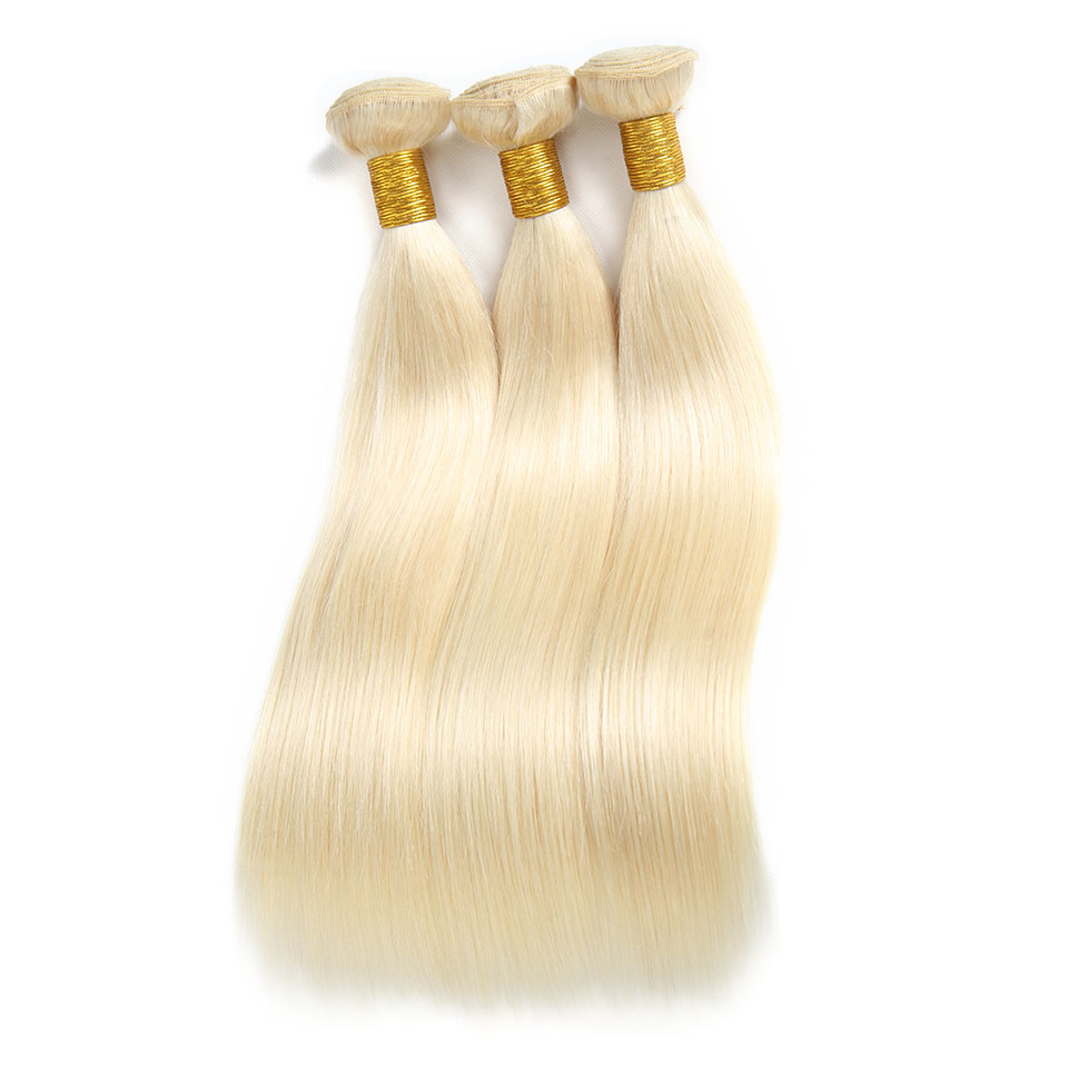 Lsy Platinum Blonde #613 Straight 100% Human Hair Weaving 10''-30''Inches One Bundles Remy Hair Overnight Shipping