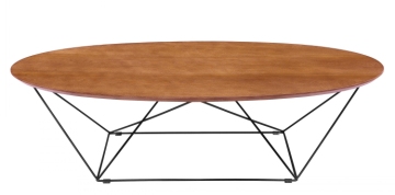 Modern Restaurant Round Wood MDF CoffeeTable Metal Leg