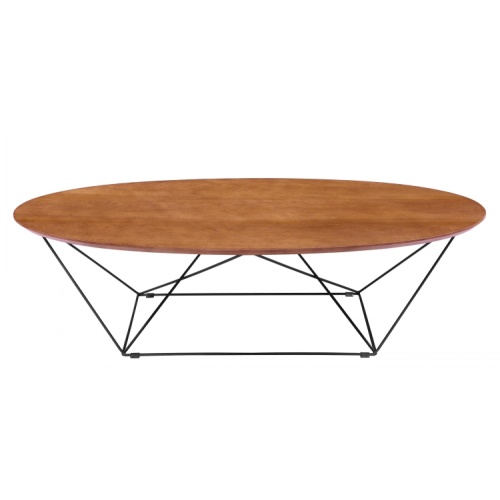 Modern Restaurant Round Wood MDF CoffeeTable Metal Leg