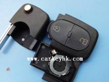 VW 2 button flip remote key shell with 1616 battery(round)for VW key case for VW key
