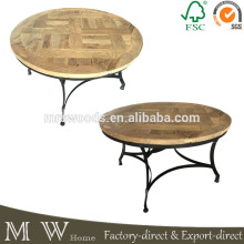vintage industrial wood coffee table, recycled elm wood metal base coffee table, reclaimed wood coffee table