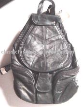 Patchwork leather backpack