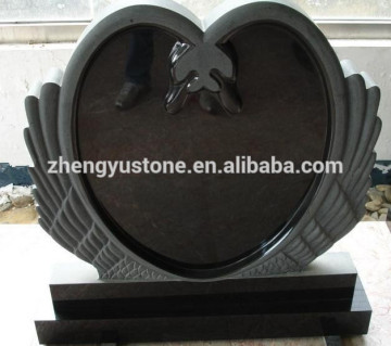 Cheap heart shaped gravestones design (shanxi black)
