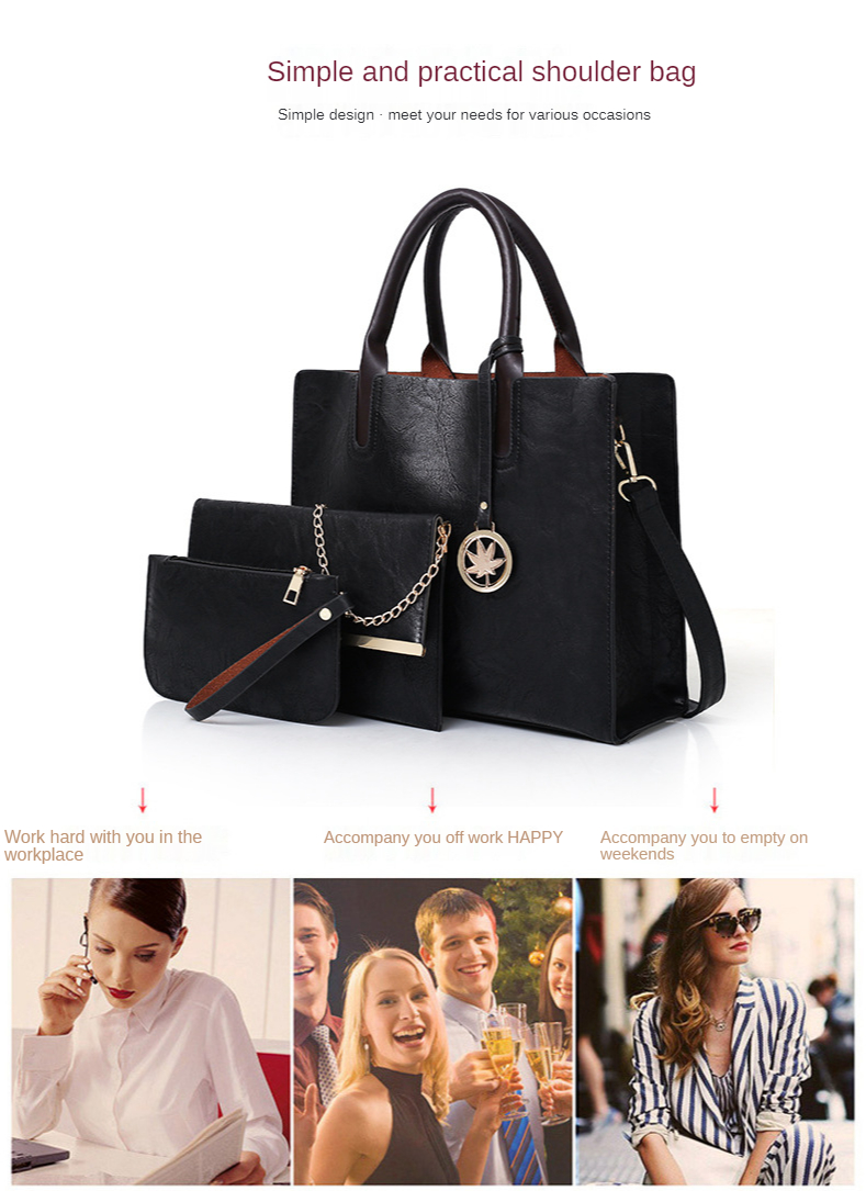 European and American Style Trendy Handbags 2021 New Son-mother Bag PU Big Bag Multi-piece Big Bag