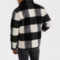 Zipper up Plaids Sherpa Jacket de haute qualité en gros