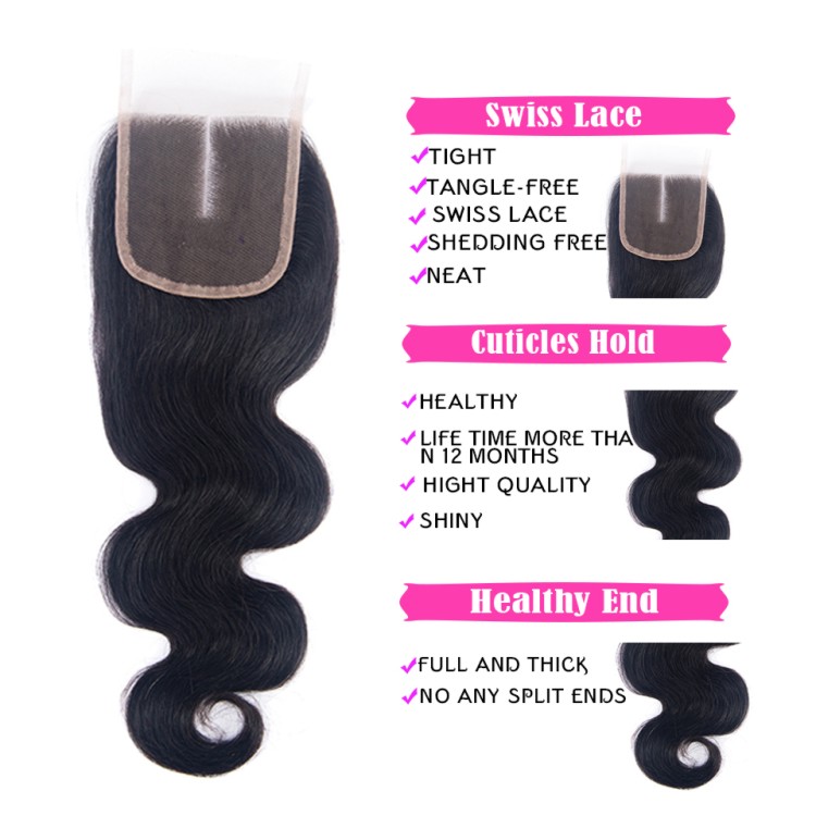 Usexy Free Sample Hair Bundles Virgin Malaysian Hair Body Wave Hair Bundles with Closure