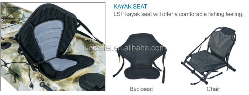 China OEM wholesale not inflatable single person sea paddle fishing kayak with aluminum frame seat for canoe pedal kayak