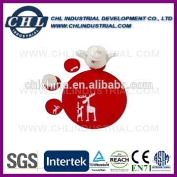 Wholesale engraved Christmas non woven coaster