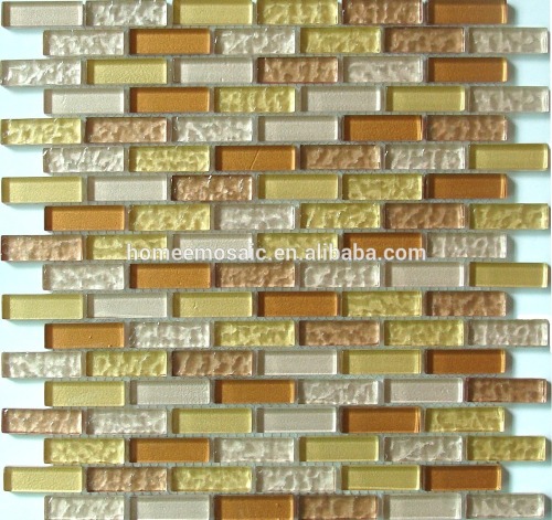 textured glass mosaic tile for home decor with Broken orange Effect Brick