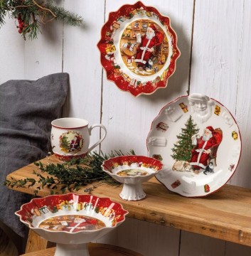 Vintage Christmas Customized Ceramic Tableware Set - Santa Claus Themed Tableware Gifts