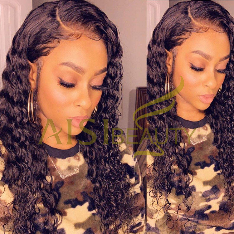 Aisi Beauty Hotselling Popular Vendor Long Wavy 13x6 Kinky Curly Black Lace Front Synthetic Hair For Black Women Lace Front Wig
