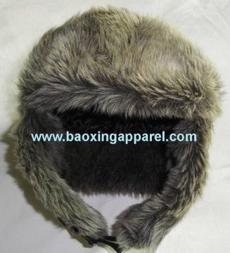 plaid fake fur trapper hats alpaca knit hat