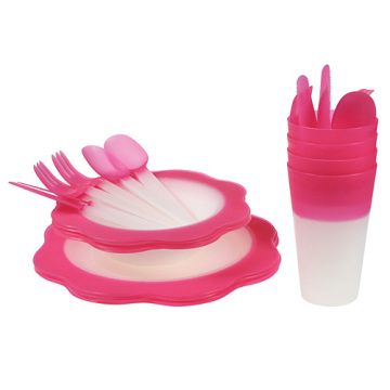 Plastic Pink Picnic Set