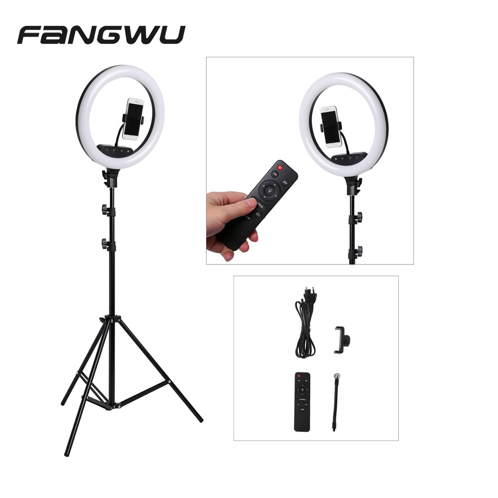 14inch 36cm Remote Touch LED Ring Light Camera Phone Photography Dimmable Ring Lamp With 2.1M  Stand