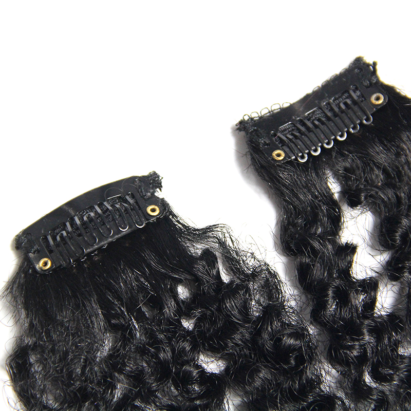 original Brazilian clip in hair extension wholesale,120g blonde 1b/4/27 afro kinky curl clip in human hair extensions