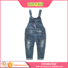 Children jeans rompers new design 2-8 years old comfortable and antibacterial baby gallus trousers