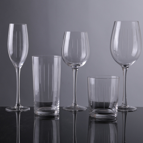 Gobelets en verre d&#39;eau gravés en cristal carafe en verre transparent