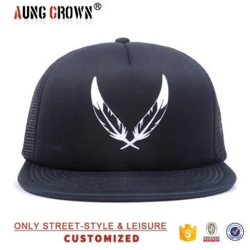 Print cool mesh snapback flat brim mesh caps