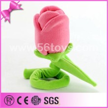 Fine workmanship factory customize bendable soft rose toy plush flower toy