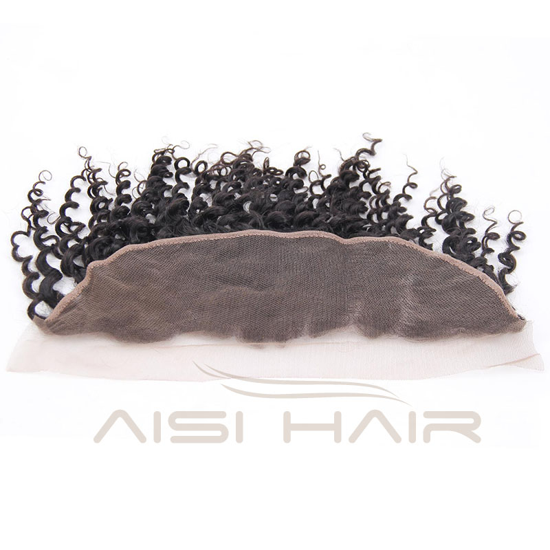 Afro Kinky Curly 13*4 Human Hair Lace Frontal 100% Peruvian  Human Hair