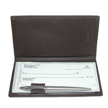 PU leather checkbook holder leather check book holder check book cover