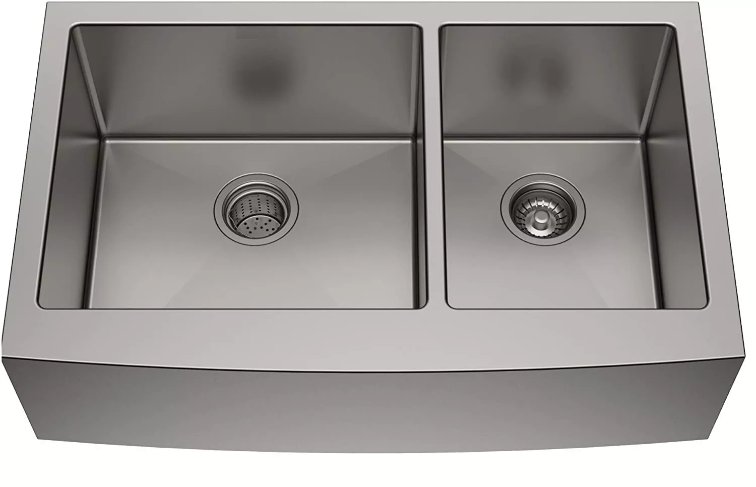 cUPC Deep Double Bowl Apron Front Kitchen Sink