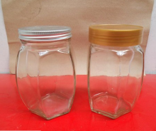 350ml hexagonal oval jam glass jar food canning jar with screw cap