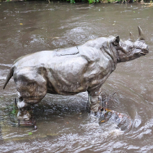 Outdoor Garden Decorative Bronze Rhinoceros Sculpture
